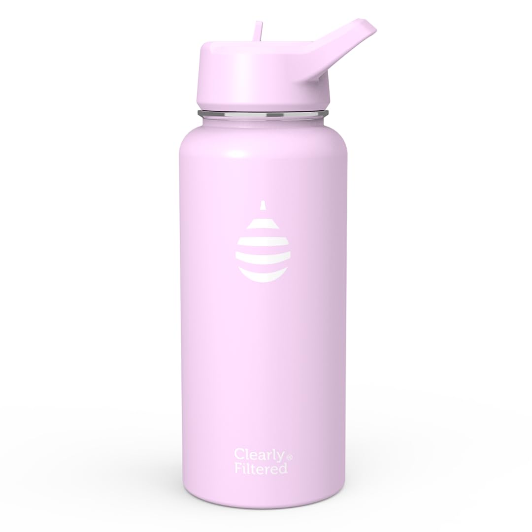 Clearly Filtered Water Bottle | Removes 220+ Contaminants, Double-Wall Insulated Stainless Steel, BPA/BPS Free, Phthalate Free, Filters Flouride Lead Chlorine (32oz, Mint)