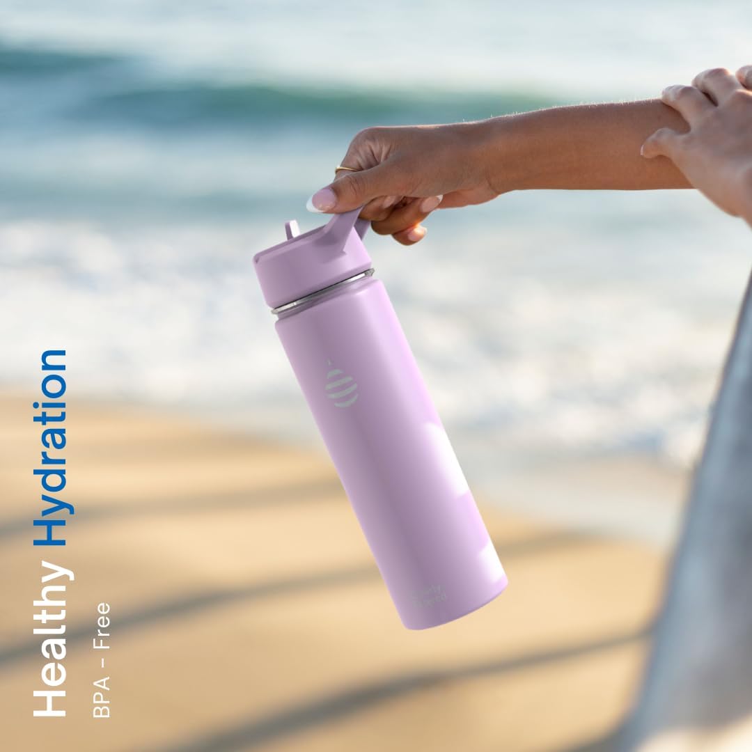 Clearly Filtered Water Bottle | Removes 220+ Contaminants, Double-Wall Insulated Stainless Steel, BPA/BPS Free, Phthalate Free, Filters Flouride Lead Chlorine (20oz, Bubble Gum)