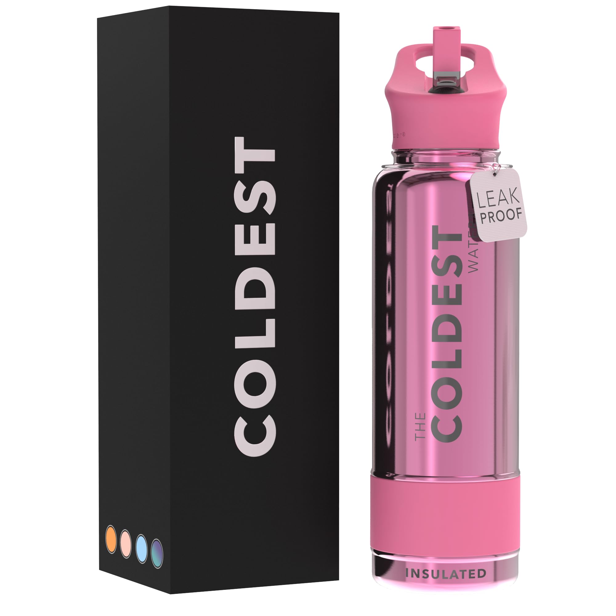 Coldest Insulated Water Bottle with Straw Lid - Stainless Steel Metal Insulated Bottle for Men & Women (Terraform Green, 64 oz)