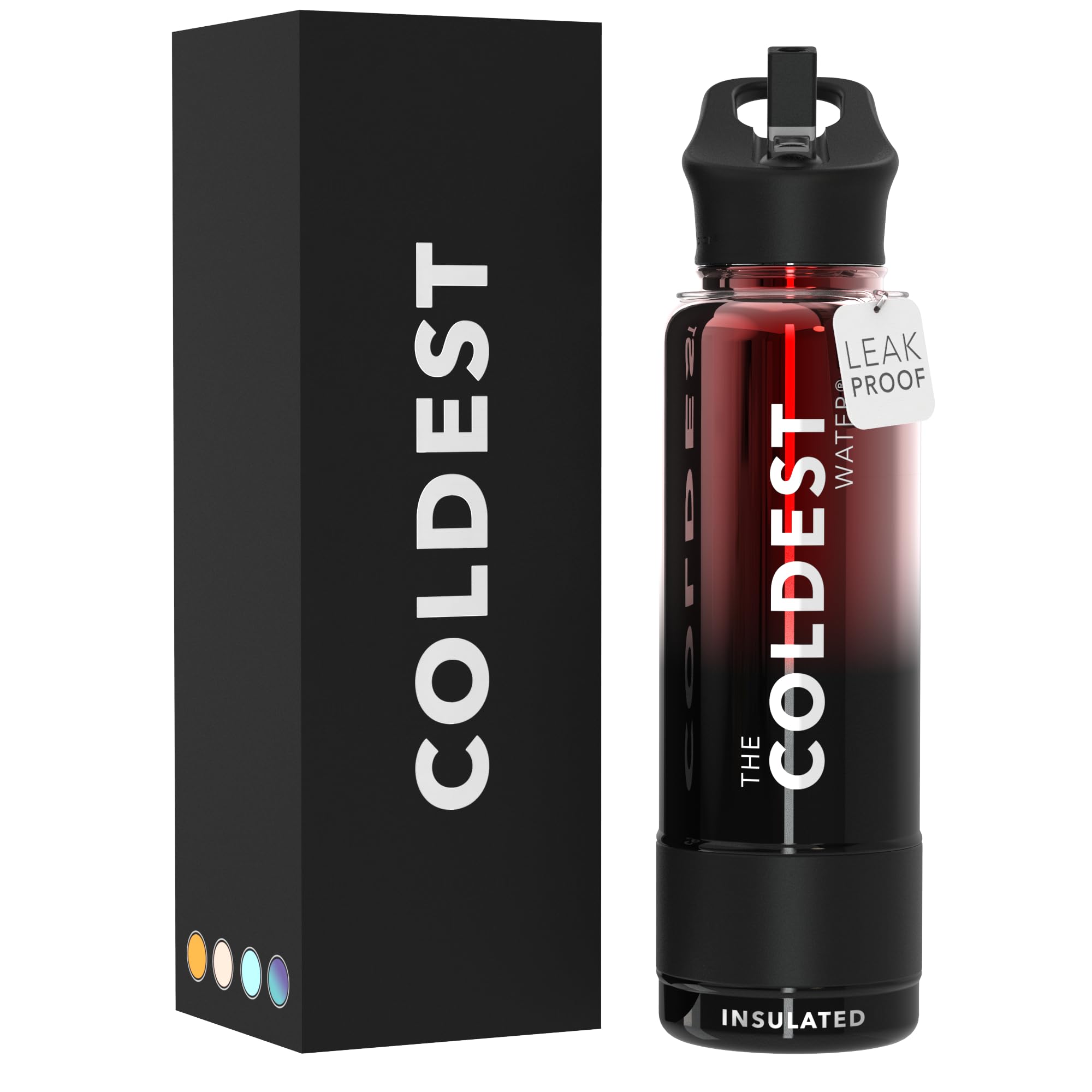 Coldest Insulated Water Bottle with Straw Lid - Stainless Steel Metal Insulated Bottle for Men & Women (Terraform Green, 64 oz)