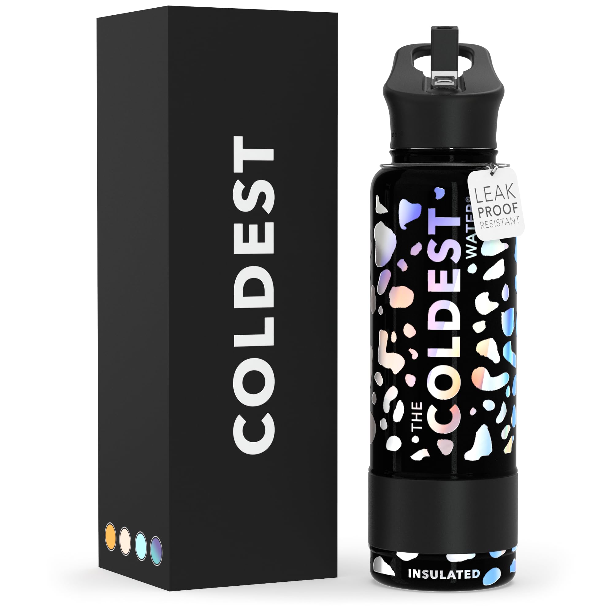 Coldest Insulated Water Bottle with Straw Lid - Stainless Steel Metal Insulated Bottle for Men & Women (Terraform Green, 64 oz)