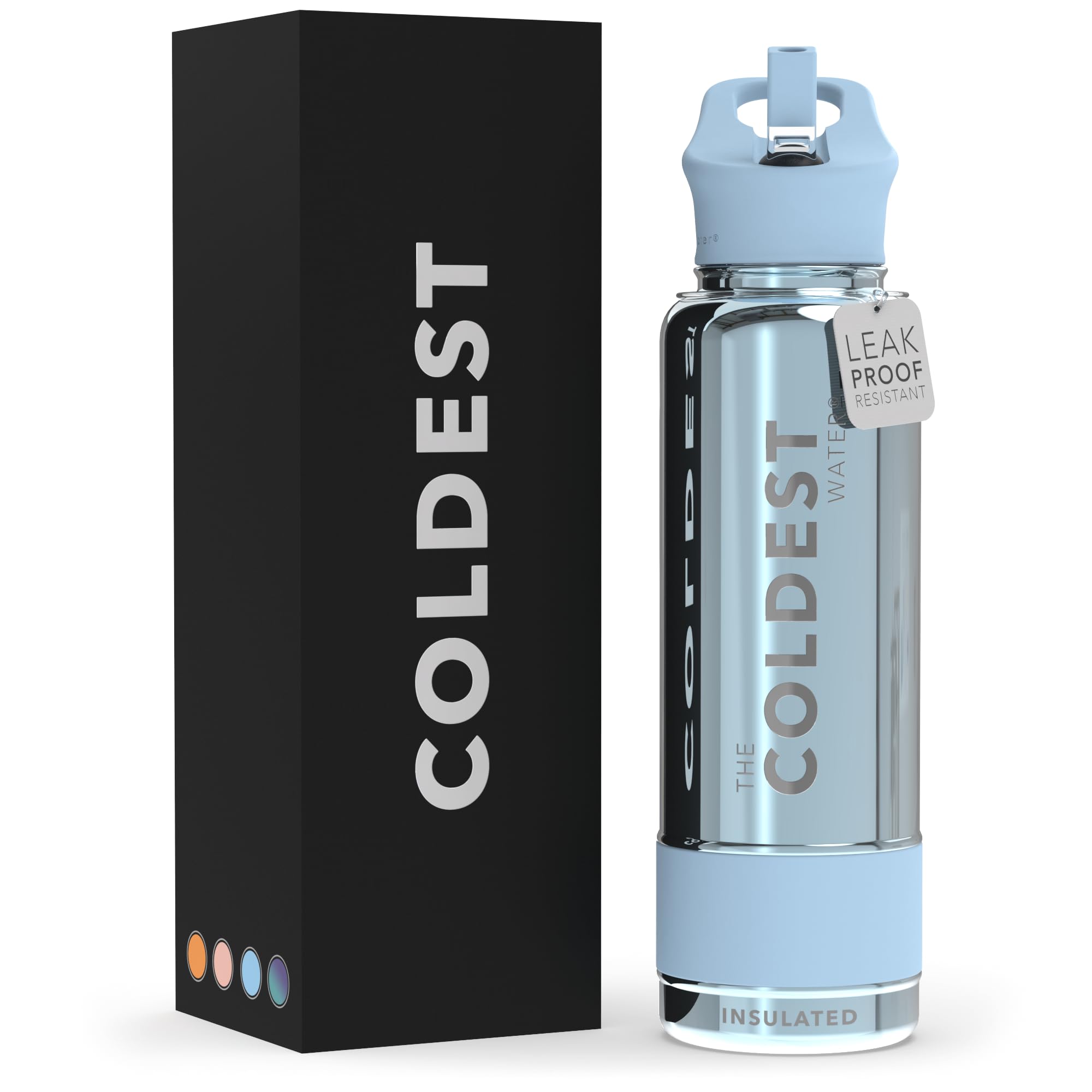 Coldest Insulated Water Bottle with Straw Lid - Stainless Steel Metal Insulated Bottle for Men & Women (Terraform Green, 64 oz)