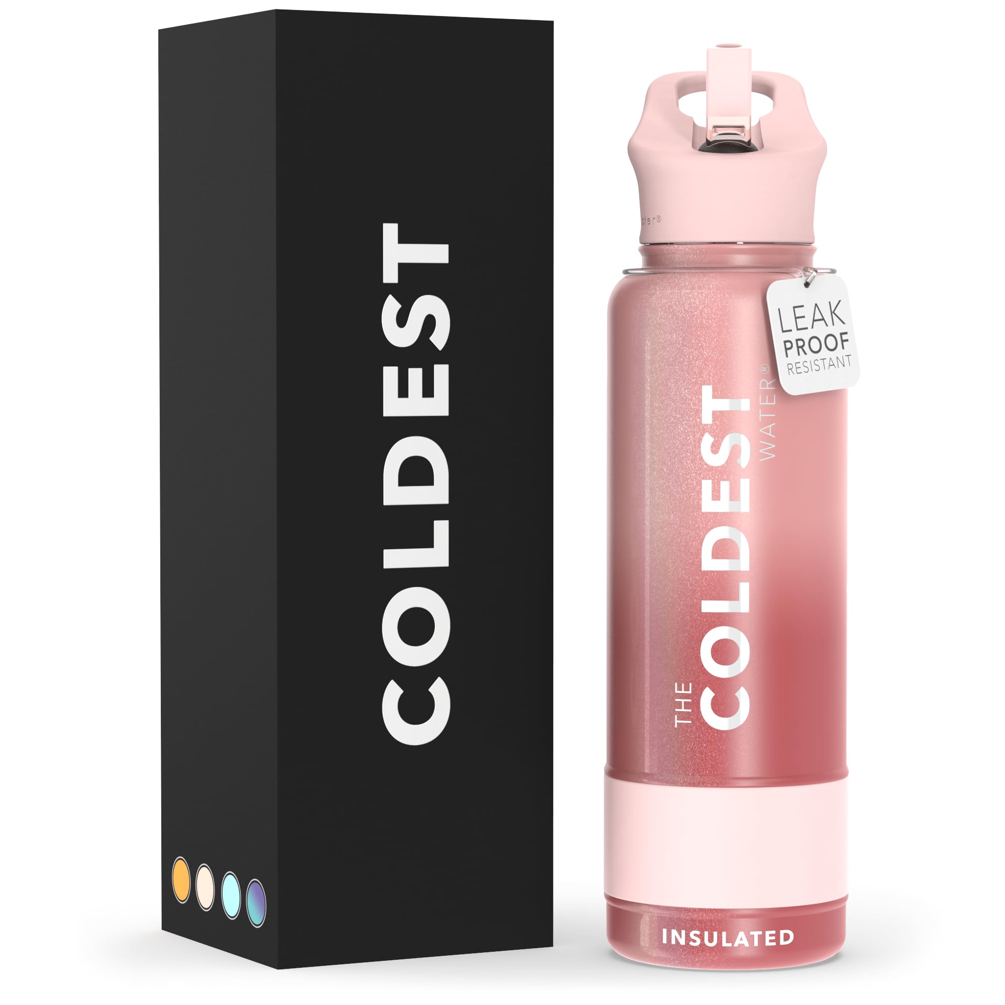 Coldest Insulated Water Bottle with Straw Lid - Stainless Steel Metal Insulated Bottle for Men & Women (Terraform Green, 64 oz)