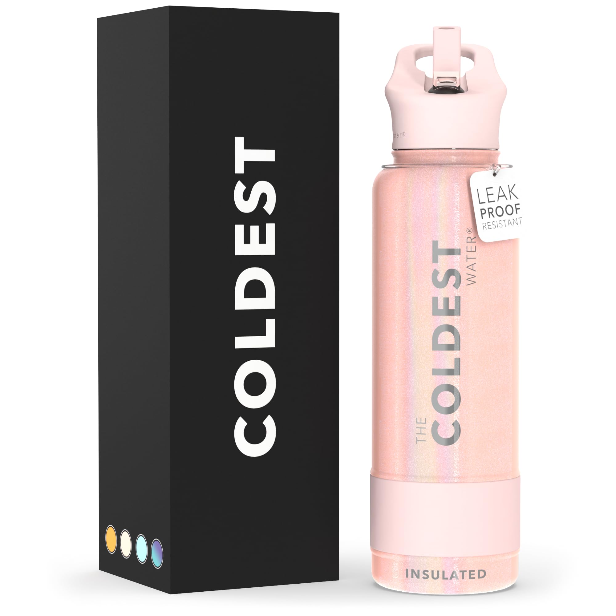 Coldest Insulated Water Bottle with Straw Lid - Stainless Steel Metal Insulated Bottle for Men & Women (Terraform Green, 64 oz)