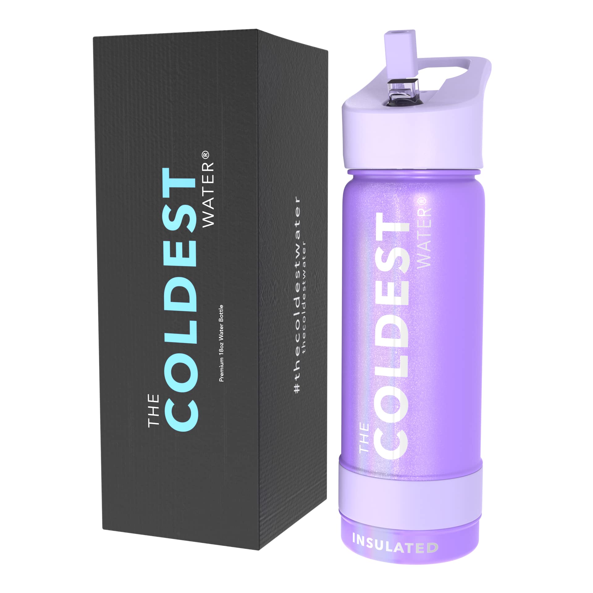 Coldest Insulated Water Bottle with Straw Lid - Stainless Steel Metal Insulated Bottle for Men & Women (Terraform Green, 64 oz)