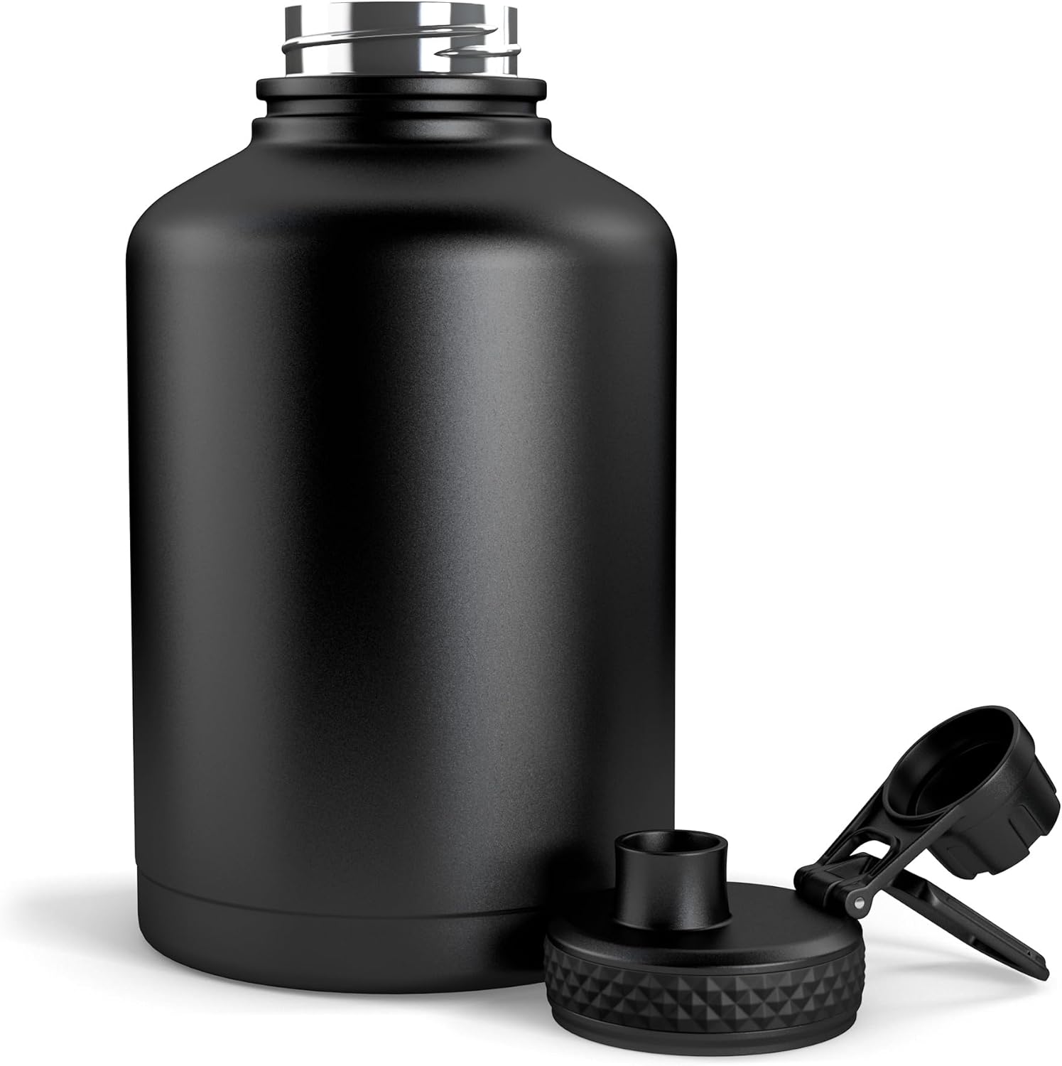 Combat Canteen - 64oz Insulated Water Bottle with Paracord Handle, Stainless Steel Water Jug with Rugged Pockets for Keys, Wallet & Phone - White Digital