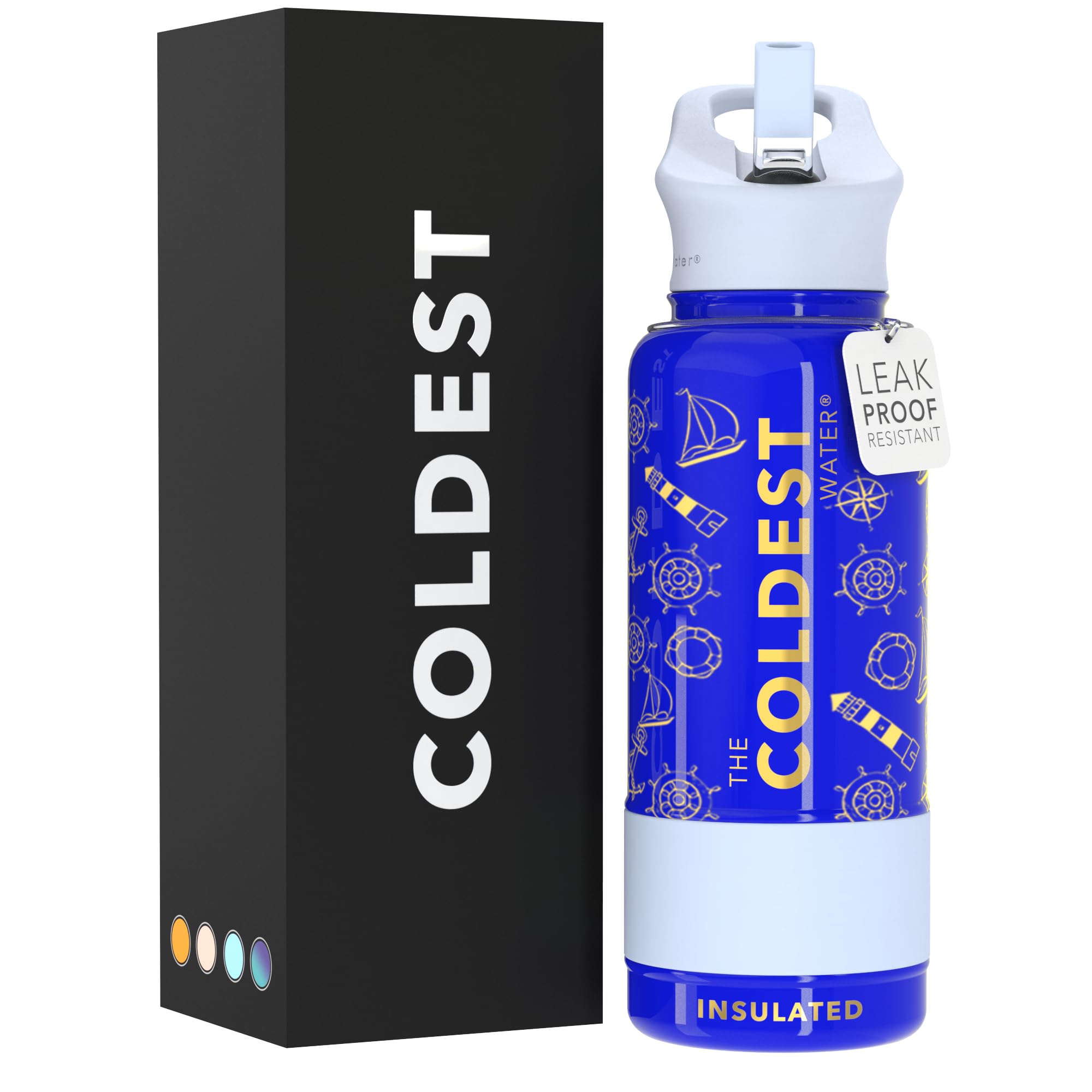 Coldest Insulated Water Bottle with Straw Lid - Stainless Steel Metal Insulated Bottle for Men & Women (Terraform Green, 64 oz)