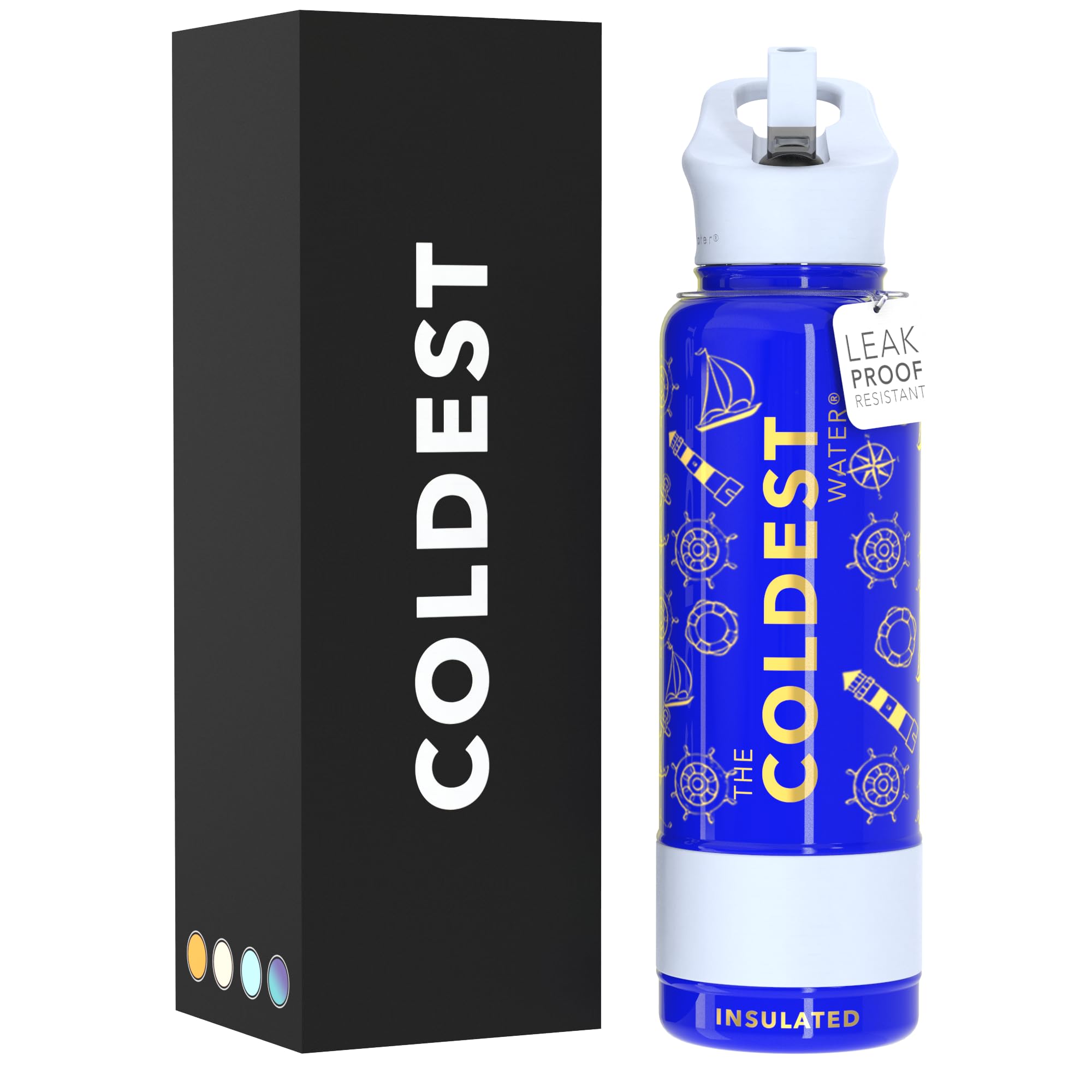 Coldest Insulated Water Bottle with Straw Lid - Stainless Steel Metal Insulated Bottle for Men & Women (Terraform Green, 64 oz)