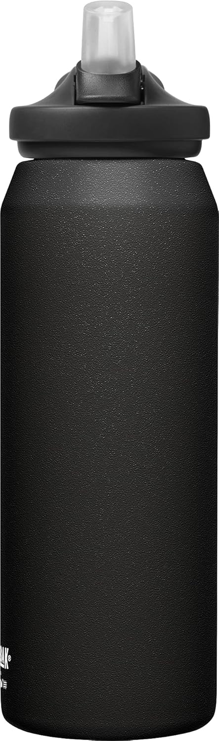 CamelBak eddy+ Water Filter Water Bottle by LifeStraw Integrated 2-Stage Filter Straw - For Hiking, Backpacking, Travel, and Emergency Preparedness - 32oz Vacuum Insulated Stainless Steel, Black