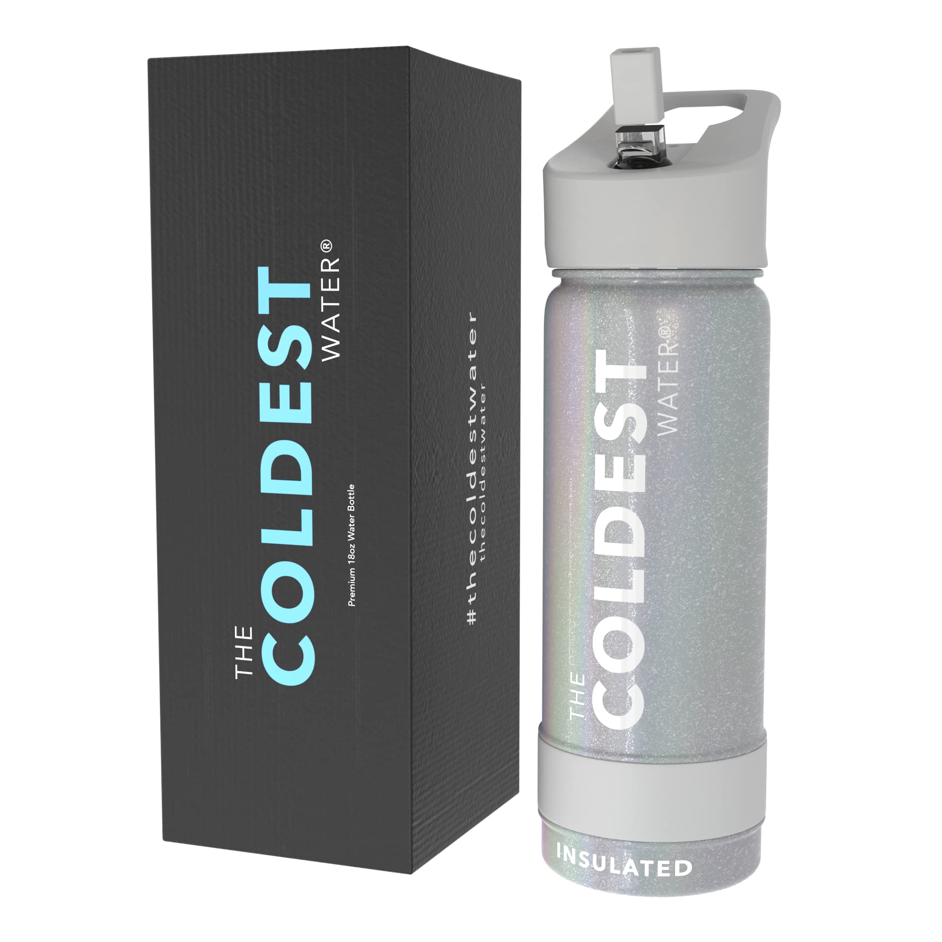 Coldest Insulated Water Bottle with Straw Lid - Stainless Steel Metal Insulated Bottle for Men & Women (Terraform Green, 64 oz)