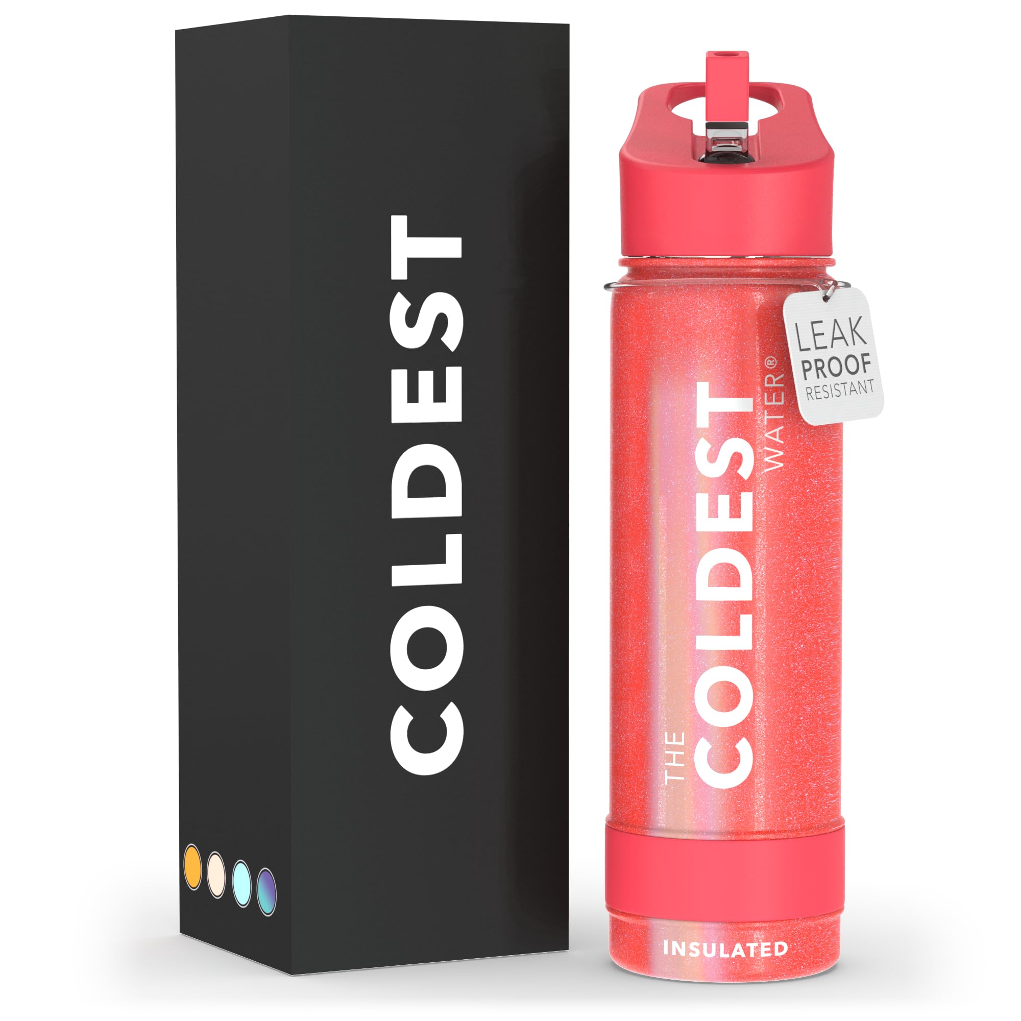 Coldest Insulated Water Bottle with Straw Lid - Stainless Steel Metal Insulated Bottle for Men & Women (Terraform Green, 64 oz)